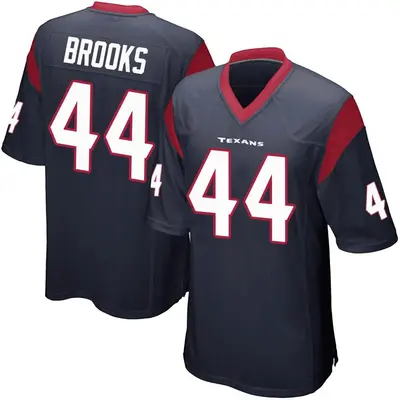 Men's Game British Brooks Houston Texans Navy Blue Team Color Jersey