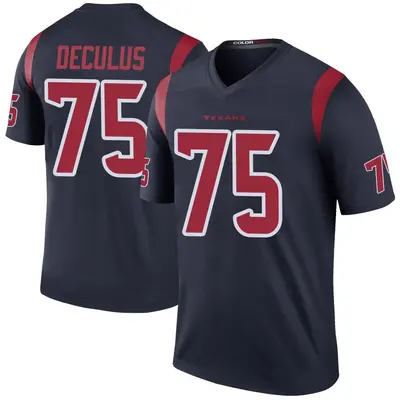 Men's Legend Austin Deculus Houston Texans Navy Color Rush Jersey