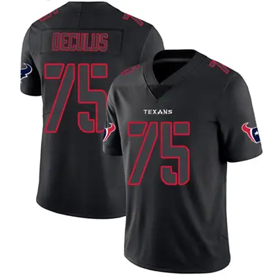 Men's Limited Austin Deculus Houston Texans Black Impact Jersey