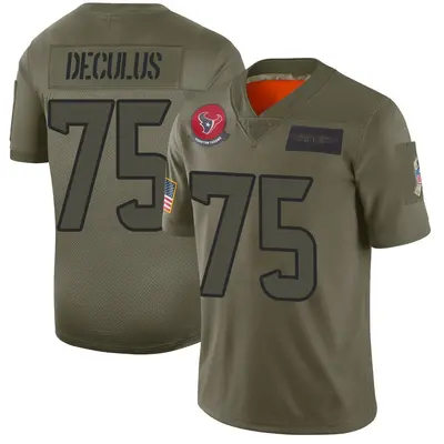 Men's Limited Austin Deculus Houston Texans Camo 2019 Salute to Service Jersey