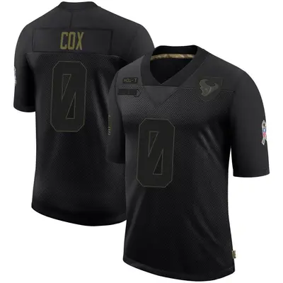 Men's Limited Eli Cox Houston Texans Black 2020 Salute To Service Jersey
