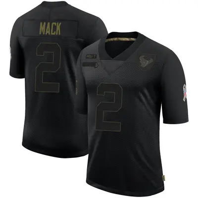 Men's Limited Marlon Mack Houston Texans Black 2020 Salute To Service Jersey