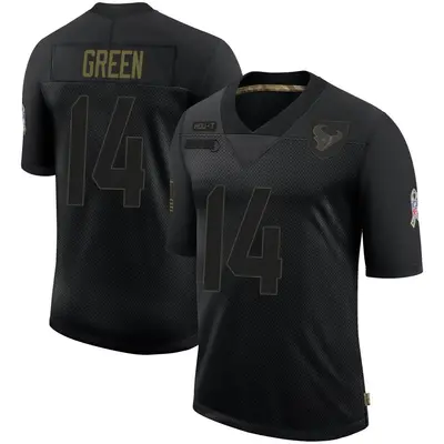 Men's Limited T.J. Green Houston Texans Black 2020 Salute To Service Jersey
