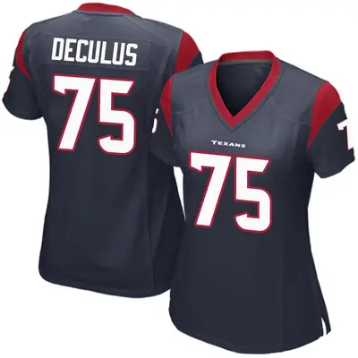 Women's Game Austin Deculus Houston Texans Navy Blue Team Color Jersey