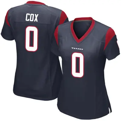 Women's Game Eli Cox Houston Texans Navy Blue Team Color Jersey