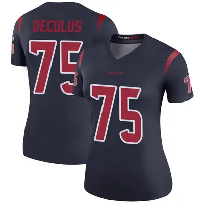 Women's Legend Austin Deculus Houston Texans Navy Color Rush Jersey
