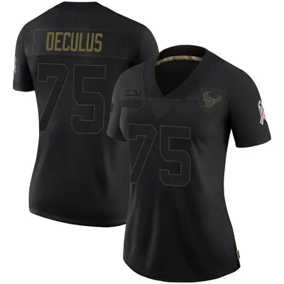 Women's Limited Austin Deculus Houston Texans Black 2020 Salute To Service Jersey