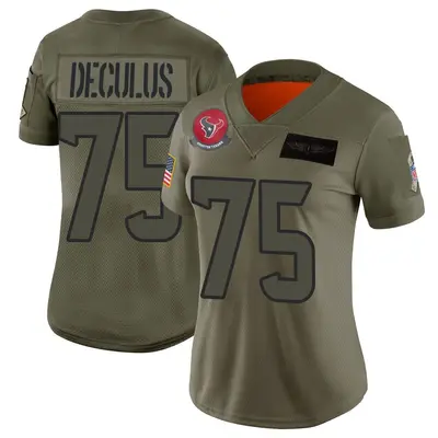 Women's Limited Austin Deculus Houston Texans Camo 2019 Salute to Service Jersey
