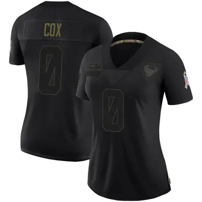 Women's Limited Eli Cox Houston Texans Black 2020 Salute To Service Jersey
