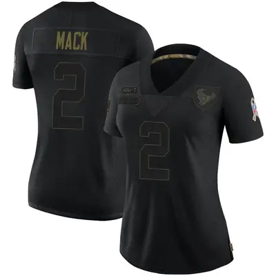 Women's Limited Marlon Mack Houston Texans Black 2020 Salute To Service Jersey