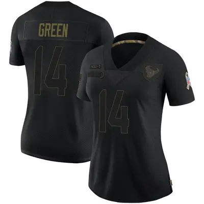 Women's Limited T.J. Green Houston Texans Black 2020 Salute To Service Jersey