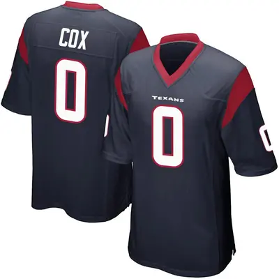 Youth Game Eli Cox Houston Texans Navy Blue Team Color Jersey