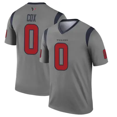 Youth Legend Eli Cox Houston Texans Gray Inverted Jersey