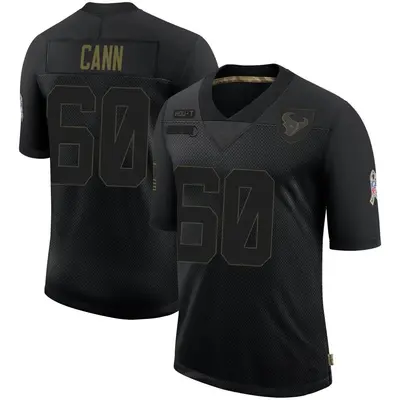Youth Limited A.J. Cann Houston Texans Black 2020 Salute To Service Jersey