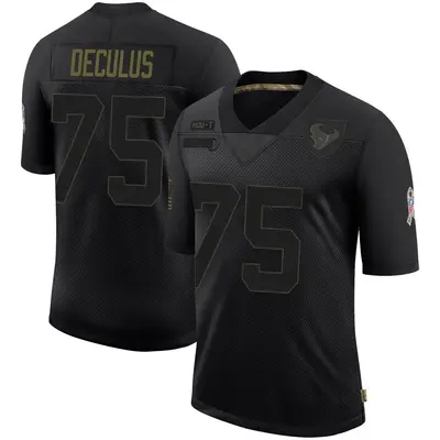 Youth Limited Austin Deculus Houston Texans Black 2020 Salute To Service Jersey