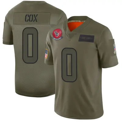 Youth Limited Eli Cox Houston Texans Camo 2019 Salute to Service Jersey